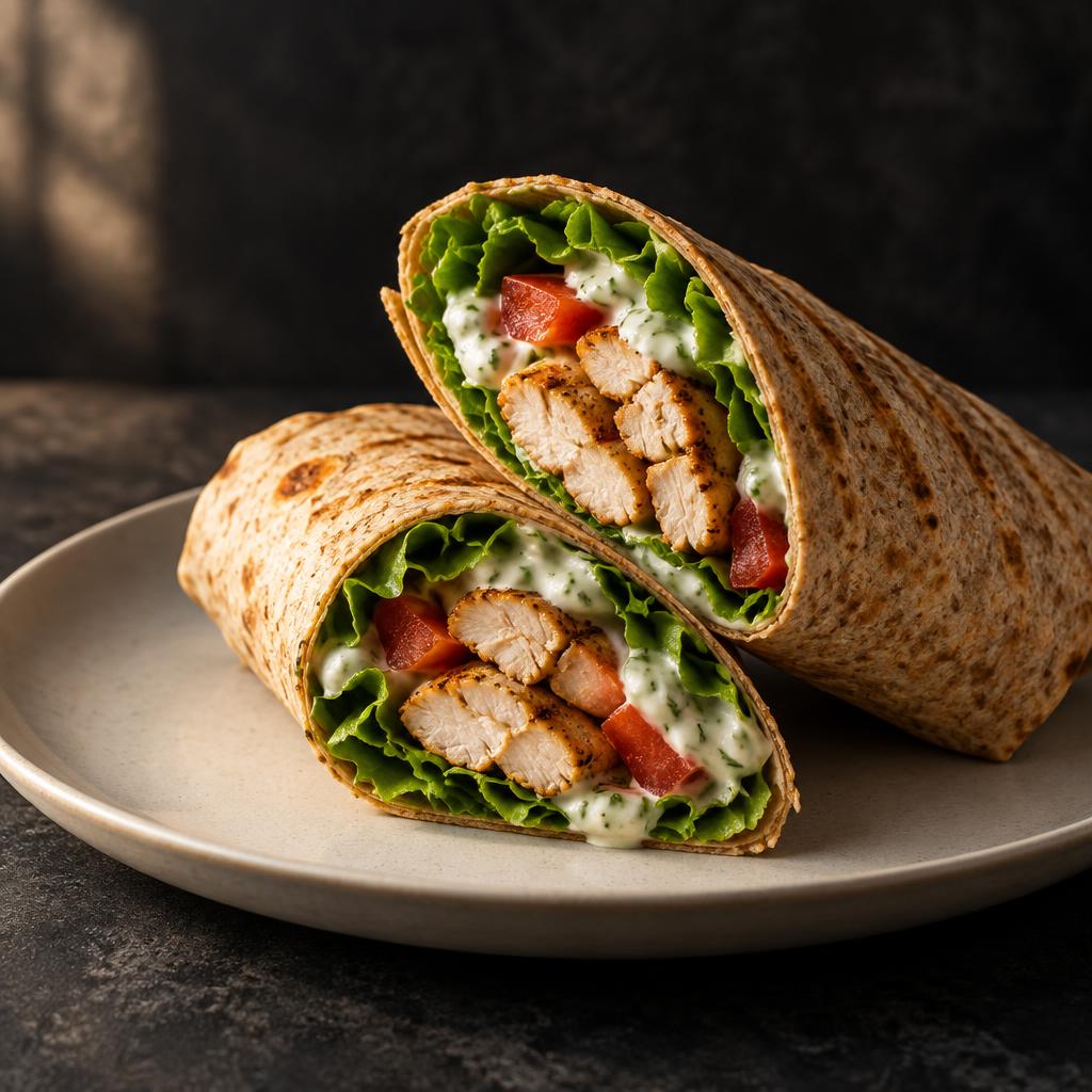 Chicken & Raw Vegetable Yogurt Wrap